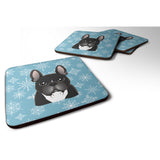 Caroline'S Treasures Bb1661Fc Snowflake French Bulldog Foam Coasters (Set Of 4), 3.5, Multicolor