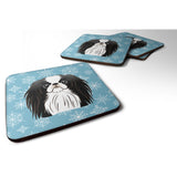 Caroline'S Treasures Bb1664Fc Snowflake Japanese Chin Foam Coasters (Set Of 4), 3.5, Multicolor
