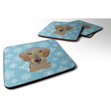 Caroline'S Treasures Bb1667Fc Snowflake Wirehaired Dachshund Foam Coasters (Set Of 4), 3.5, Multicolor
