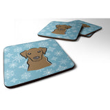 Caroline'S Treasures Bb1668Fc Snowflake Chocolate Labrador Foam Coasters (Set Of 4), 3.5, Multicolor