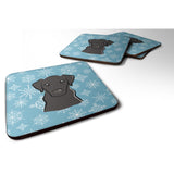 Caroline'S Treasures Bb1669Fc Snowflake Black Labrador Foam Coasters (Set Of 4), 3.5, Multicolor