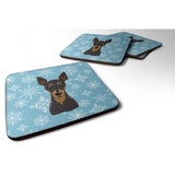 Caroline'S Treasures Bb1674Fc Snowflake Min Pin Foam Coasters (Set Of 4), 3.5, Multicolor