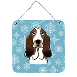 Caroline'S Treasures Snowflake Basset Hound Wall Or Door Hanging Prints Bb1677Ds66, 6Hx6W, Multicolor