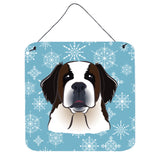 Caroline'S Treasures Snowflake Saint Bernard Wall Or Door Hanging Prints Bb1680Ds66, 6Hx6W, Multicolor