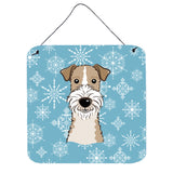 Caroline'S Treasures Snowflake Wire Haired Fox Terrier Wall Or Door Hanging Prints Bb1681Ds66, 6Hx6W, Multicolor