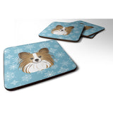 Caroline'S Treasures Bb1682Fc Snowflake Papillion Foam Coasters (Set Of 4), 3.5, Multicolor