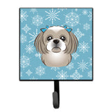 Caroline'S Treasures Bb1684Sh4 Snowflake Gray Silver Shih Tzu Leash Or Key Holder, Small, Multicolor