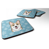 Caroline'S Treasures Bb1687Fc Snowflake Sable Corgi Foam Coasters (Set Of 4), 3.5, Multicolor