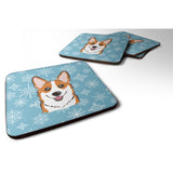 Caroline'S Treasures Bb1688Fc Snowflake Red Corgi Foam Coasters (Set Of 4), 3.5, Multicolor