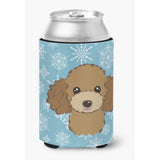 Caroline'S Treasures Snowflake Chocolate Brown Poodle Can/Bottle Hugger, Multicolor