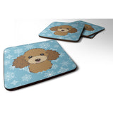 Caroline'S Treasures Bb1690Fc Snowflake Chocolate Brown Poodle Foam Coasters (Set Of 4), 3.5, Multicolor