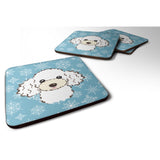 Caroline'S Treasures Bb1691Fc Snowflake White Poodle Foam Coasters (Set Of 4), 3.5, Multicolor