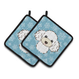 Caroline'S Treasures Snowflake White Poodle Pair Of Pot Holders Bb1691Pthd, 7.5Hx7.5W, Multicolor