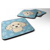 Caroline'S Treasures Bb1692Fc Snowflake Buff Poodle Foam Coasters (Set Of 4), 3.5, Multicolor