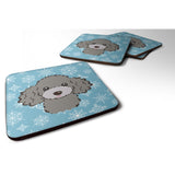 Caroline'S Treasures Bb1693Fc Snowflake Silver Gray Poodle Foam Coasters (Set Of 4), 3.5, Multicolor