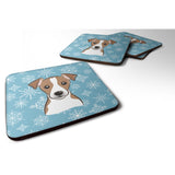 Caroline'S Treasures Bb1694Fc Snowflake Jack Russell Terrier Foam Coasters (Set Of 4), 3.5, Multicolor