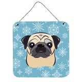 Caroline'S Treasures Snowflake Fawn Pug Wall Or Door Hanging Prints Bb1696Ds66, 6Hx6W, Multicolor