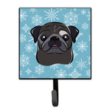 Caroline'S Treasures Bb1697Sh4 Snowflake Black Pug Leash Or Key Holder, Small, Multicolor