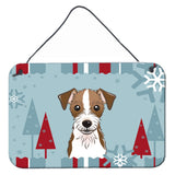 Caroline'S Treasures Winter Holiday Jack Russell Terrier Wall Or Door Hanging Prints Bb1698Ds812, 8Hx12W, Multicolor