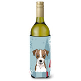 Caroline'S Treasures Bb1698Literk Winter Holiday Jack Russell Terrier Wine Bottle Koozie Hugger, 750 Ml, Multicolor
