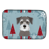 Caroline'S Treasures Winter Holiday Schnauzer Dish Drying Mat, 14 X 21