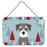 Caroline'S Treasures Winter Holiday Schnauzer Wall Or Door Hanging Prints Bb1702Ds812, 8Hx12W