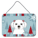 Caroline'S Treasures Winter Holiday Maltese Wall Or Door Hanging Prints Bb1704Ds812, 8Hx12W, Multicolor
