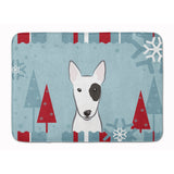 Caroline'S Treasures Winter Holiday Bull Terrier Floor Mat, 19 X 27, Multicolor