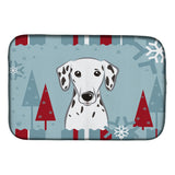 Caroline'S Treasures Winter Holiday Dalmatian Dish Drying Mat, 14 X 21