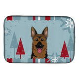 Caroline'S Treasures Winter Holiday German Shepherd Dish Drying Mat, 14 X 21