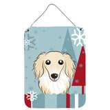 Caroline'S Treasures Winter Holiday Longhair Creme Dachshund Wall Or Door Hanging Prints Bb1708Ds1216, 16Hx12W, Multicolor