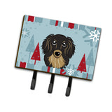 Caroline'S Treasures Bb1709Th68 Winter Holiday Longhair Black And Tan Dachshund Leash Or Key Holder, Large, Multicolor