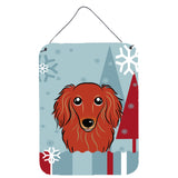 Caroline'S Treasures Winter Holiday Longhair Red Dachshund Wall Or Door Hanging Prints Bb1710Ds1216, 16Hx12W, Multicolor