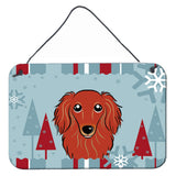 Caroline'S Treasures Winter Holiday Longhair Red Dachshund Wall Or Door Hanging Prints Bb1710Ds812, 8Hx12W