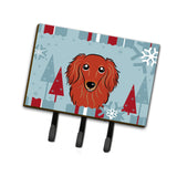 Caroline'S Treasures Bb1710Th68 Winter Holiday Longhair Red Dachshund Leash Or Key Holder, Large, Multicolor