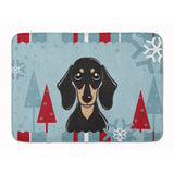 Caroline'S Treasures Winter Smooth Black Tan Dachshund Floor Mat, 19 X 27, Multicolor