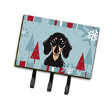 Caroline'S Treasures Bb1711Th68 Winter Holiday Smooth Black And Tan Dachshund Leash Or Key Holder, Large, Multicolor