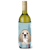 Caroline'S Treasures Winter Holiday Cocker Spaniel Wine Bottle Koozie Hugger, 750 Ml, Multicolor