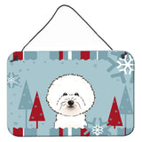 Caroline'S Treasures Winter Holiday Bichon Frise Wall Or Door Hanging Prints Bb1713Ds812, 8Hx12W