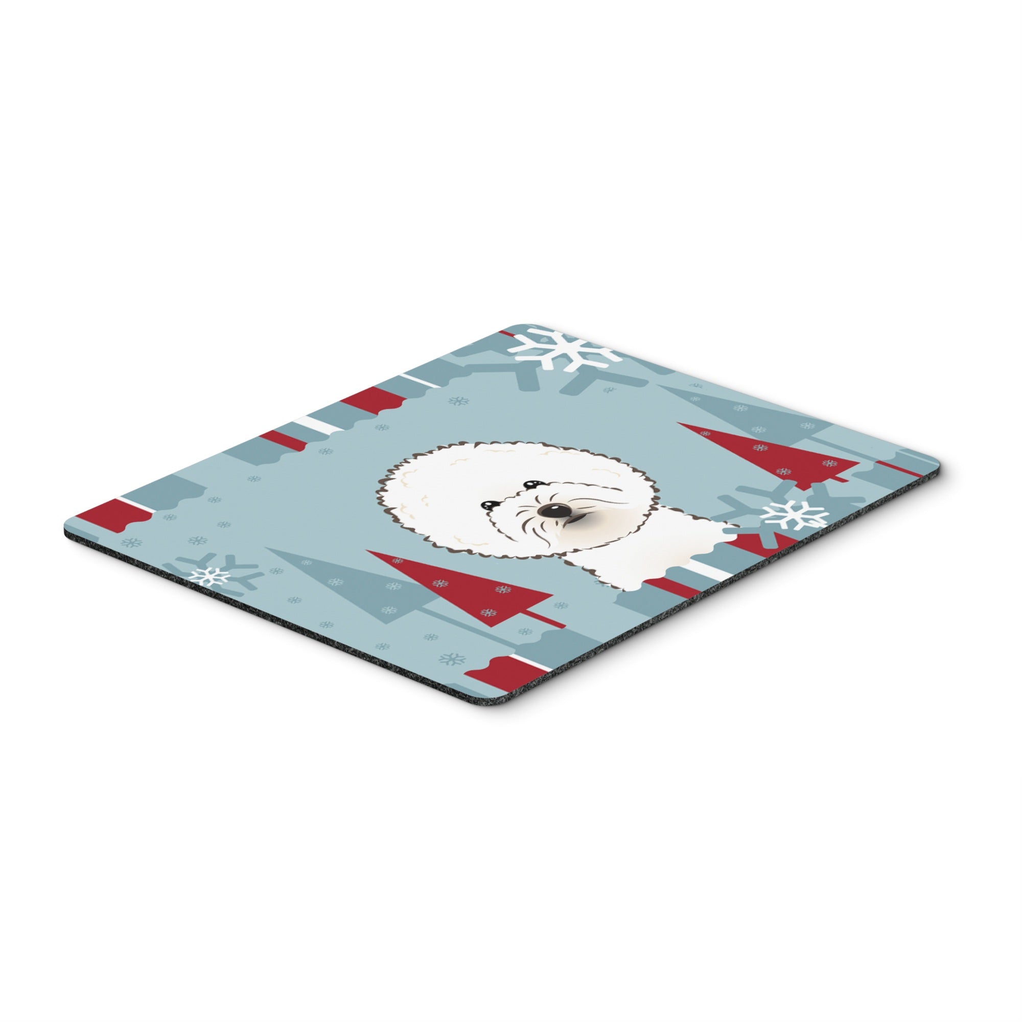 Caroline'S Treasures Winter Holiday Bichon Frise Mouse Pad, Hot Pad Or Trivet, Multicolor (Bb1713Mp)