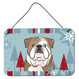Caroline'S Treasures Winter Holiday English Bulldog Wall Or Door Hanging Prints Bb1715Ds812, 8Hx12W