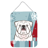 Caroline'S Treasures Winter Holiday White English Bulldog Wall Or Door Hanging Prints Bb1716Ds1216, 16H X 12W, Multico