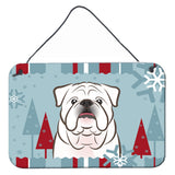 Caroline'S Treasures Winter Holiday White English Bulldog Wall Or Door Hanging Prints Bb1716Ds812, 8 H X 12 W
