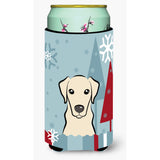 Caroline'S Treasures Winter Holiday Yellow Labrador Tall Boy Koozie Hugger, Multicolor