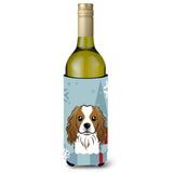 Caroline'S Treasures Winter Holiday Cavalier Spaniel Wine Bottle Koozie Hugger, 750 Ml, Multicolor