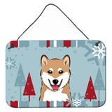 Caroline'S Treasures Winter Holiday Shiba Inu Wall Or Door Hanging Prints Bb1721Ds812, 8Hx12W, Multicolor