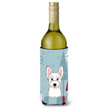 Caroline'S Treasures Winter Holiday Westie Wine Bottle Koozie Hugger, 750 Ml, Multicolor
