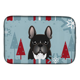 Caroline'S Treasures Winter Holiday French Bulldog Dish Drying Mat, 14 X 21
