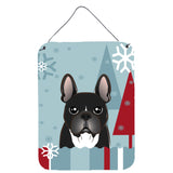 Caroline'S Treasures Winter Holiday French Bulldog Wall Or Door Hanging Prints Bb1723Ds1216, 16Hx12W, Multicolor