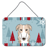 Caroline'S Treasures Winter Holiday Borzoi Wall Or Door Hanging Prints Bb1724Ds812, 8Hx12W, Multicolor